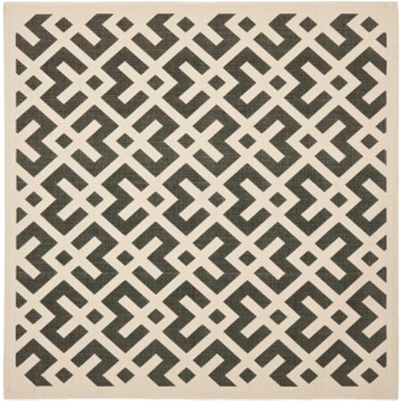 Safavieh 4 Ft. X 4 Ft. Square Indoor-Outdoor Courtyard- Black And Beige- Machine Made Rug CY6915-216-4SQ
